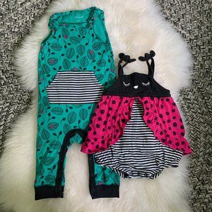 Cat & Jack Summer Garden Romper Bundle (3-6 mo)